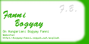 fanni bogyay business card